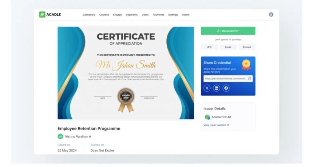 Acadle course monetization