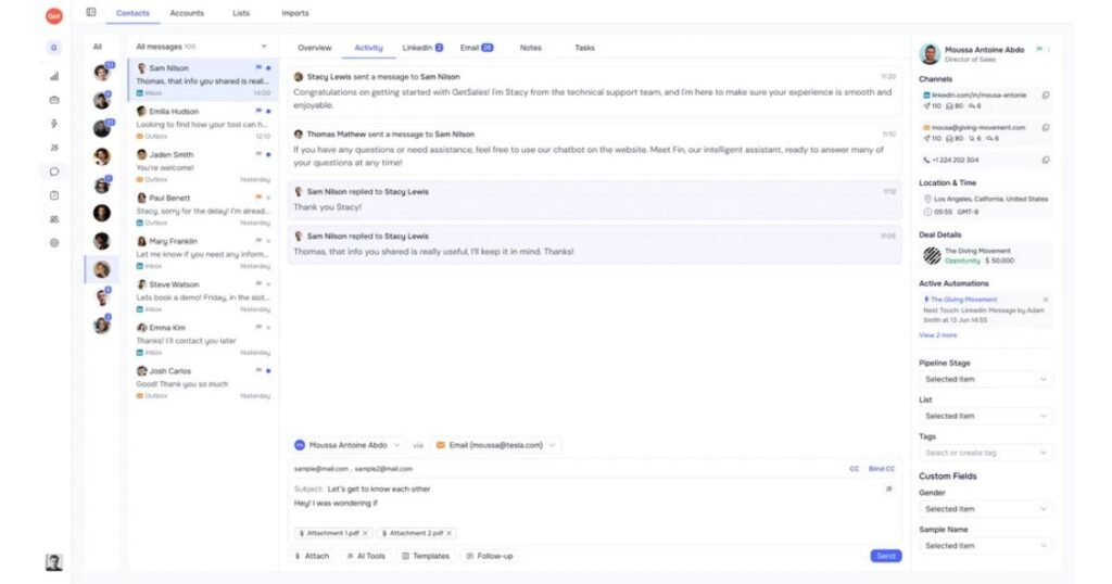 GetSales unified inbox