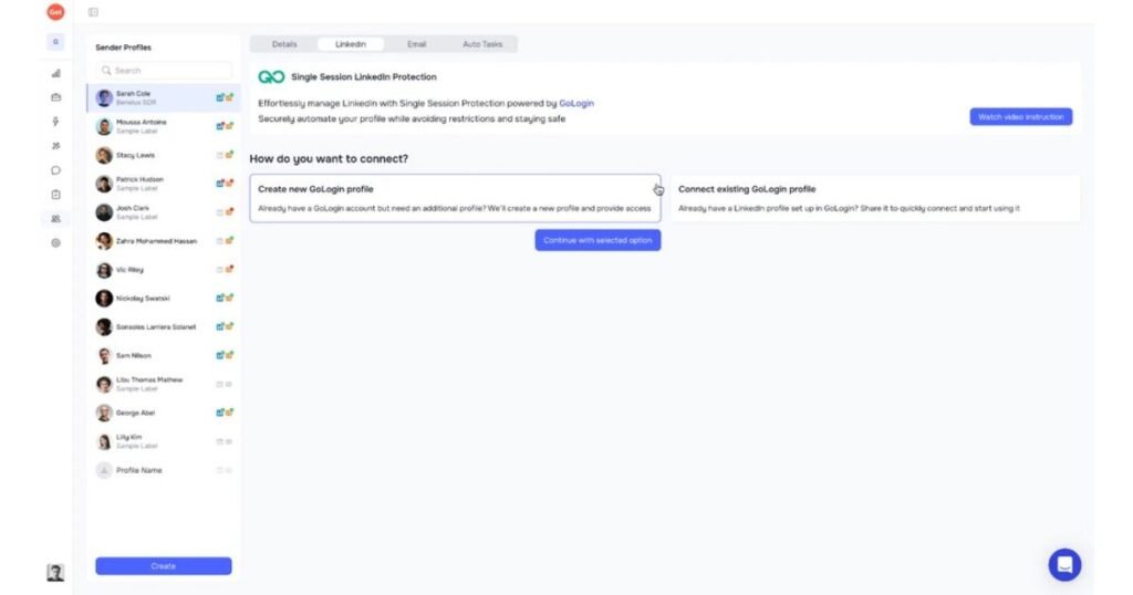 GetSales with LinkedIn Profile