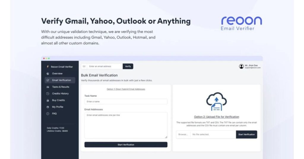Reoon Email Verifier verify Email