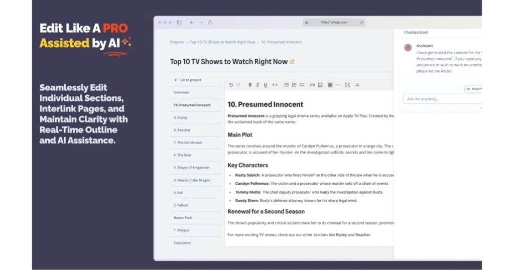 VideoToPage by AI