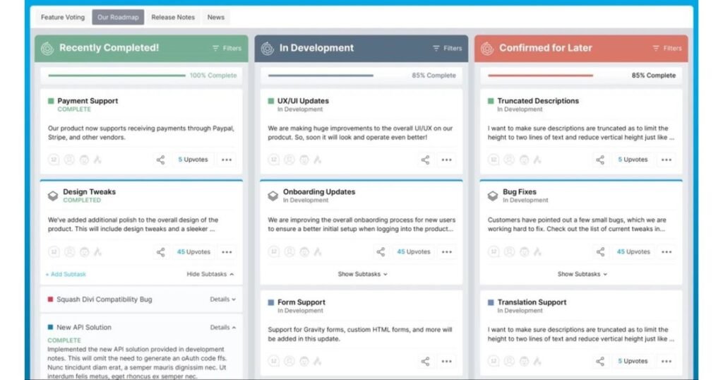 Keep everyone informed with roadmaps