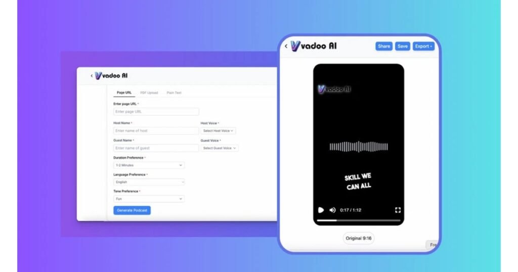 Vadoo AI page url